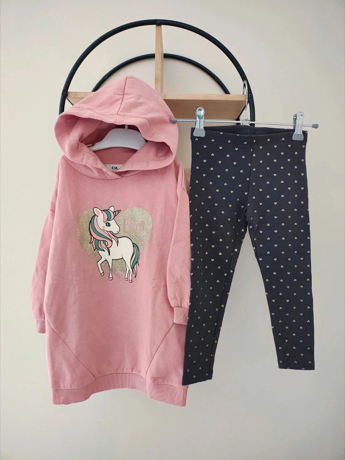 4 ans ensemble x&a robe sweat a capuche et legging assorti